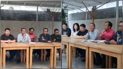 Pihak Keluarga pasien, Edianto Wong didampingi tim kuasa hukum saat menggelar konferensi pers soal dugaan malpraktik dilakukan dokter RSU AWS berupa benda Guidewire atau kawat kateter yang tertanam di jantung pasien Edianto Wong